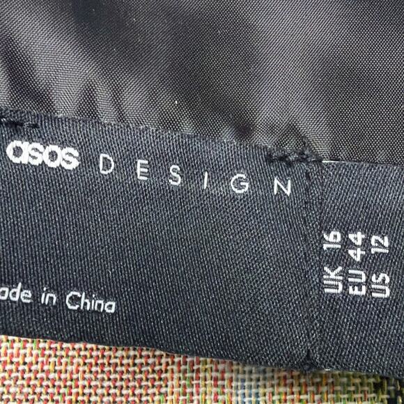 ASOS DESIGN Floral Tapestry Milkmaid Mini Dress Ribbon Detail Size 12 Coquette - Picture 9 of 11